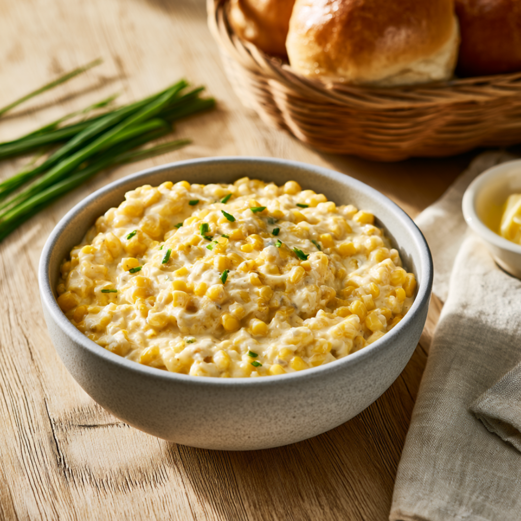 Crockpot Cream Corn-served