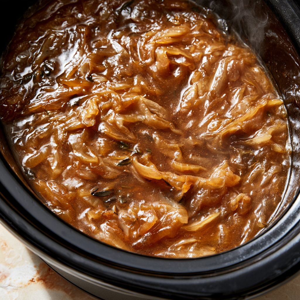Crockpot French Onion Soup with bone broth
