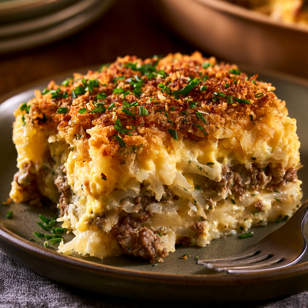 Crockpot Hashbrown Casserole -served