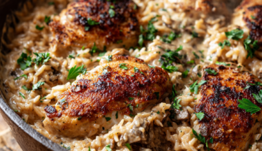 One-Pot Creamy Smothered Chicken and Rice