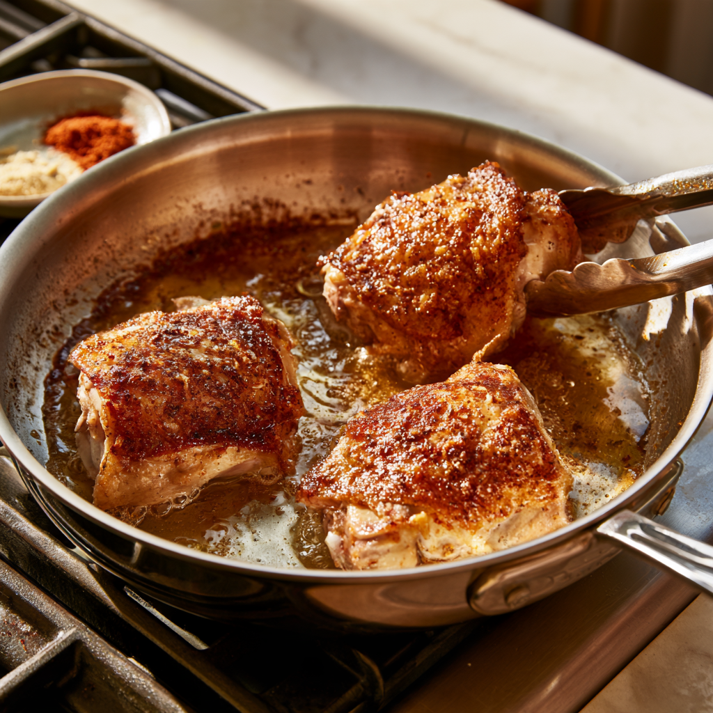 Crockpot Lemon Chicken-Searing