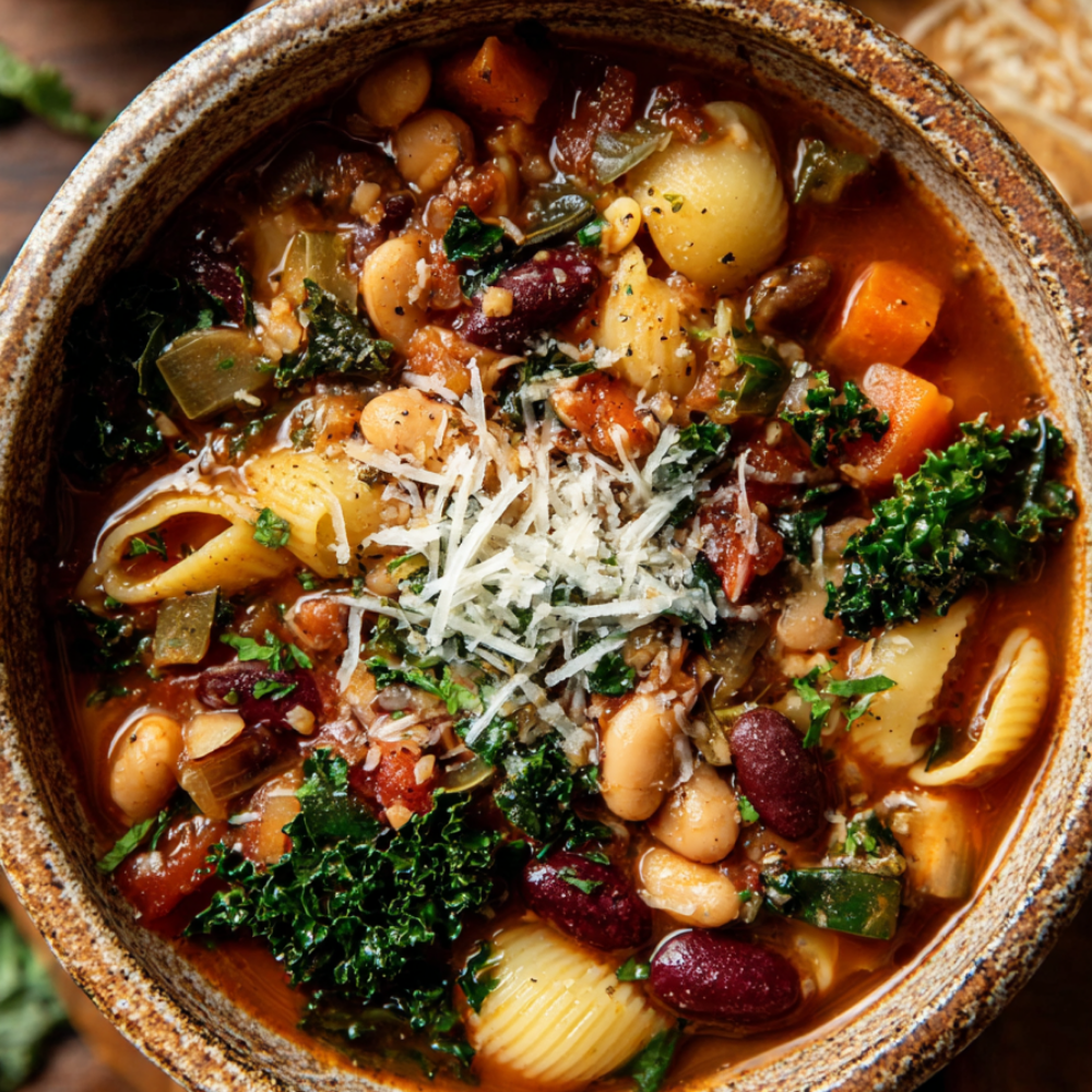 Crockpot Minestrone Soup-Served