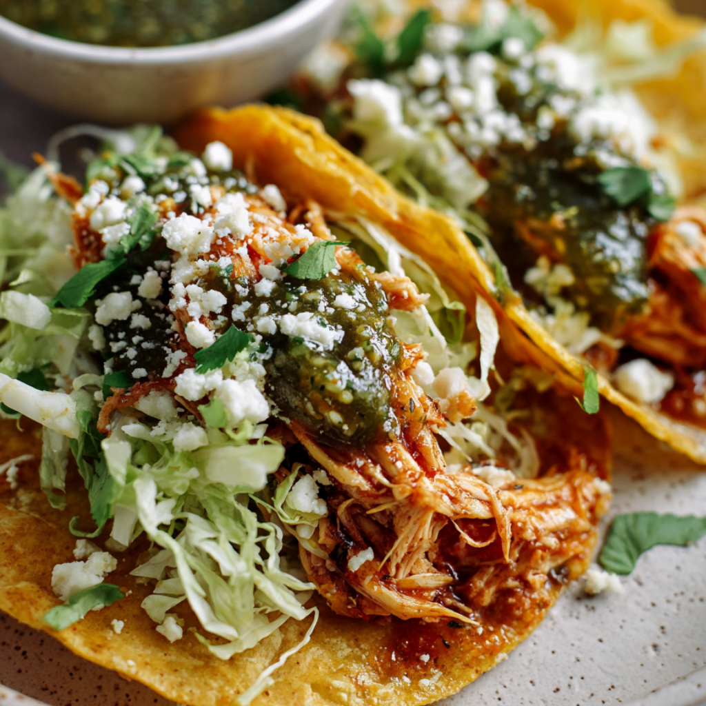 Crockpot Salsa Chicken-tacos