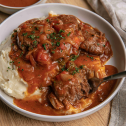Crockpot Swiss Steak-plated