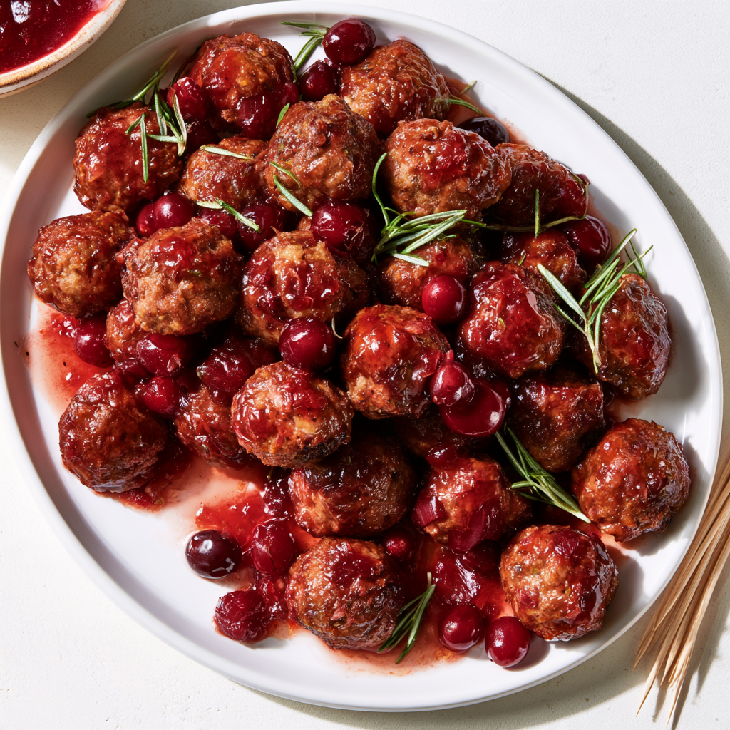 Easy Cranberry Meatballs Crockpot Recipe-party appetizers
