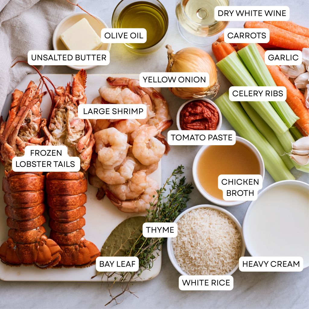 Easy Lobster Bisque Recipe-Ingredients