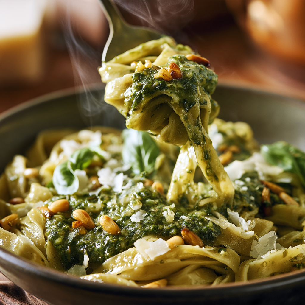 Easy Pesto Pasta-closeup