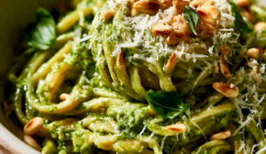 Easy Pesto Pasta-served