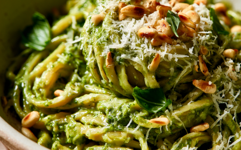 Easy Pesto Pasta-served