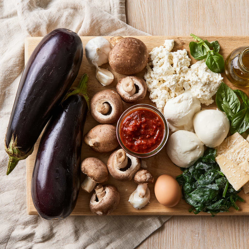Extra cheesy eggplant lasagna, no noodles-ingredients