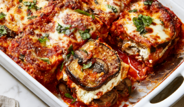 Extra cheesy eggplant lasagna, no noodles-sliced