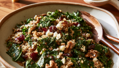 Fall Kale Quinoa Salad with walnuts