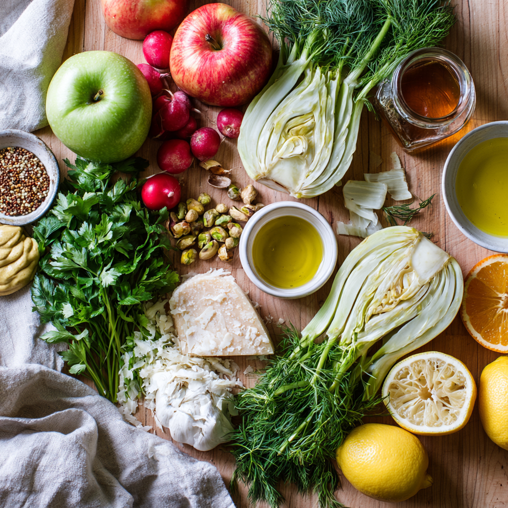 Fennel Salad with Apples & Radishes-ingredients