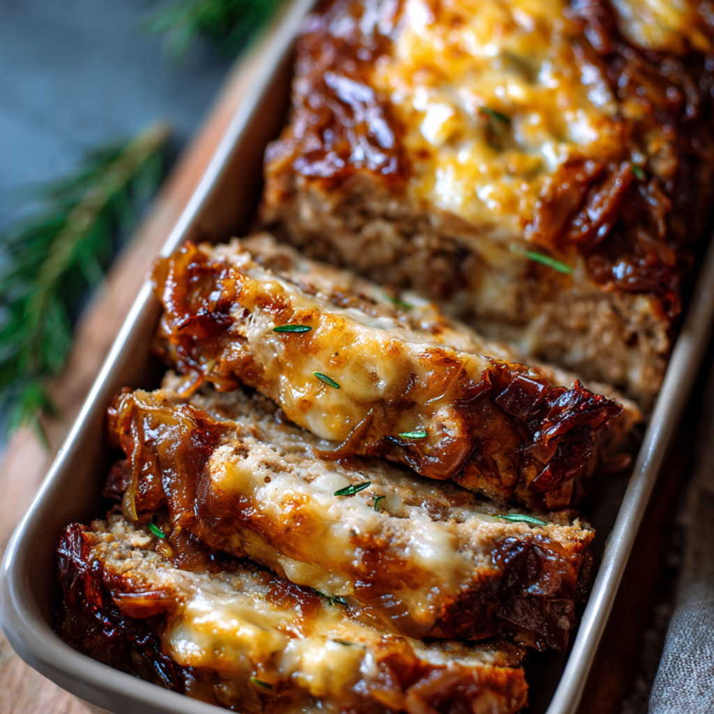 French Onion Meatloaf-sliced