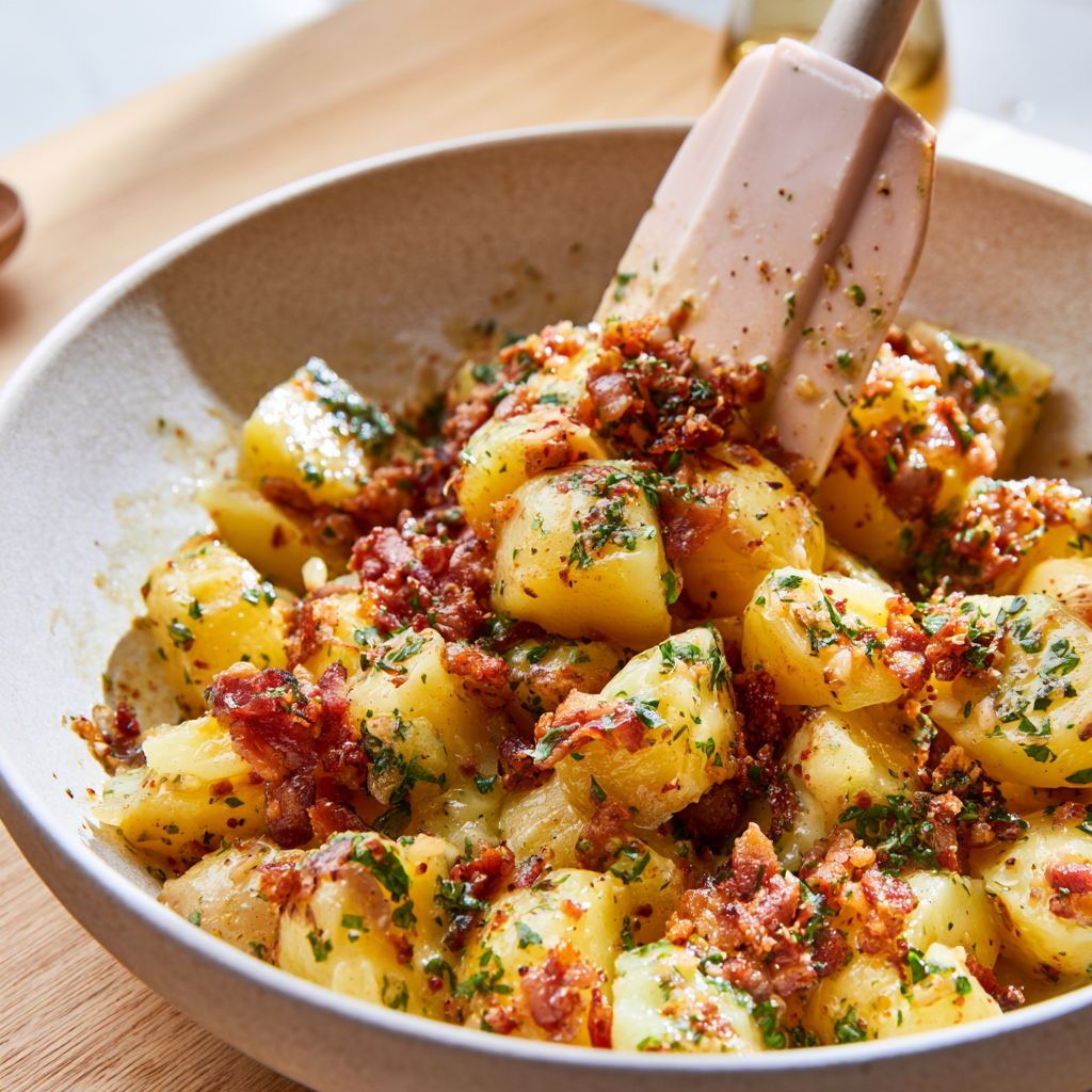 German Potato Salad-tossing