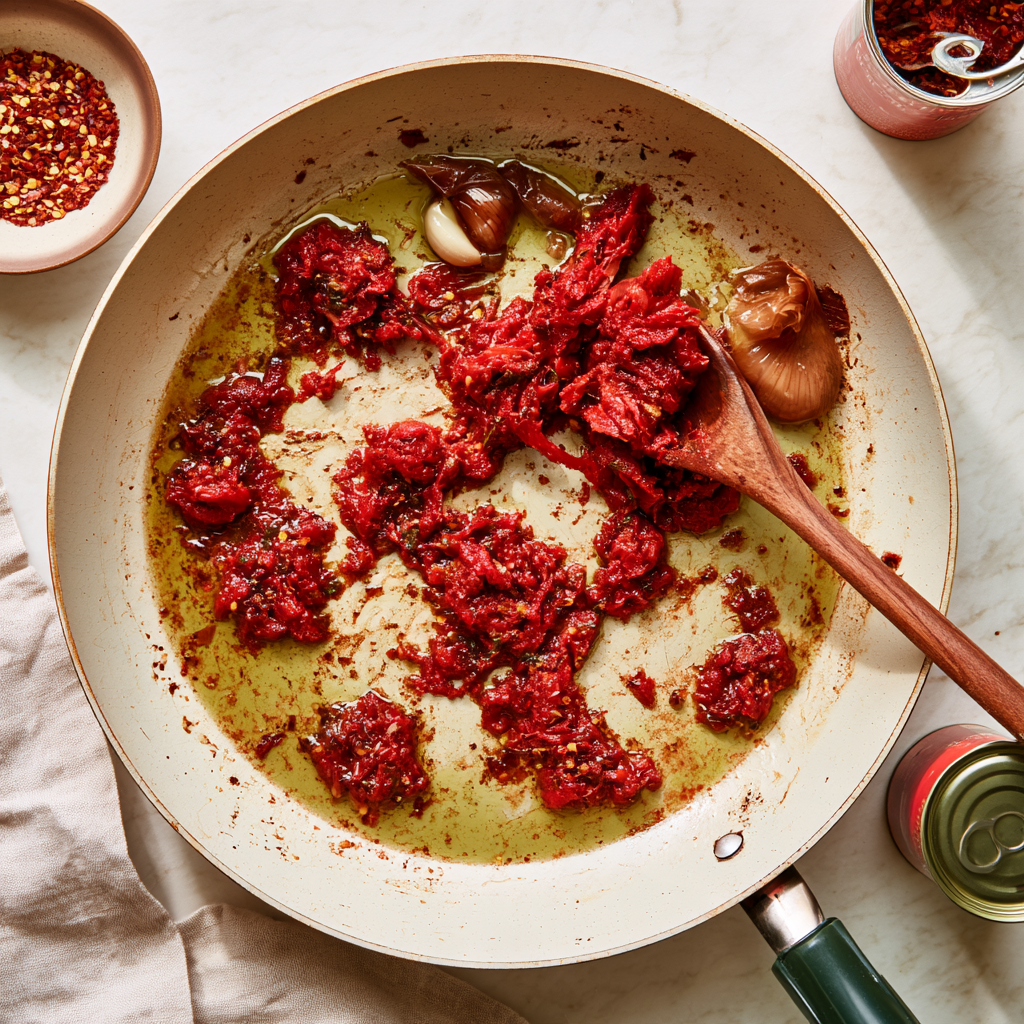 Gigi Hadid Pasta Recipe — High Protein Vodka Pasta-tomato paste