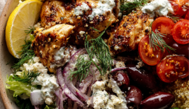 Greek Chicken Power Bowl Recipe-closeup
