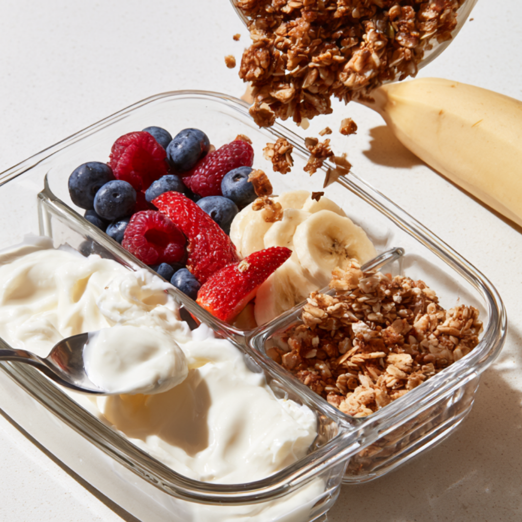 Greek Yogurt Breakfast Meal Prep-assembling