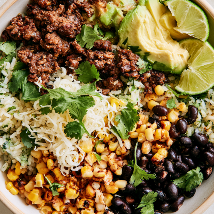 Ground Beef Burrito Bowl-Chipotle Style