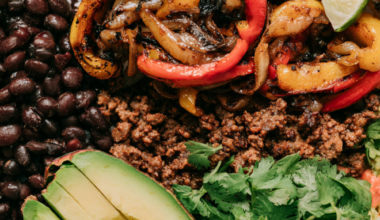 Ground Beef Fajita Rice Bowl Recipe-closeup