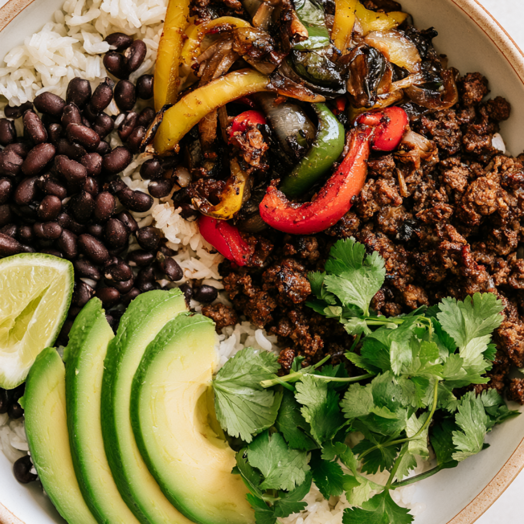 Ground Beef Fajita Rice Bowl Recipe
