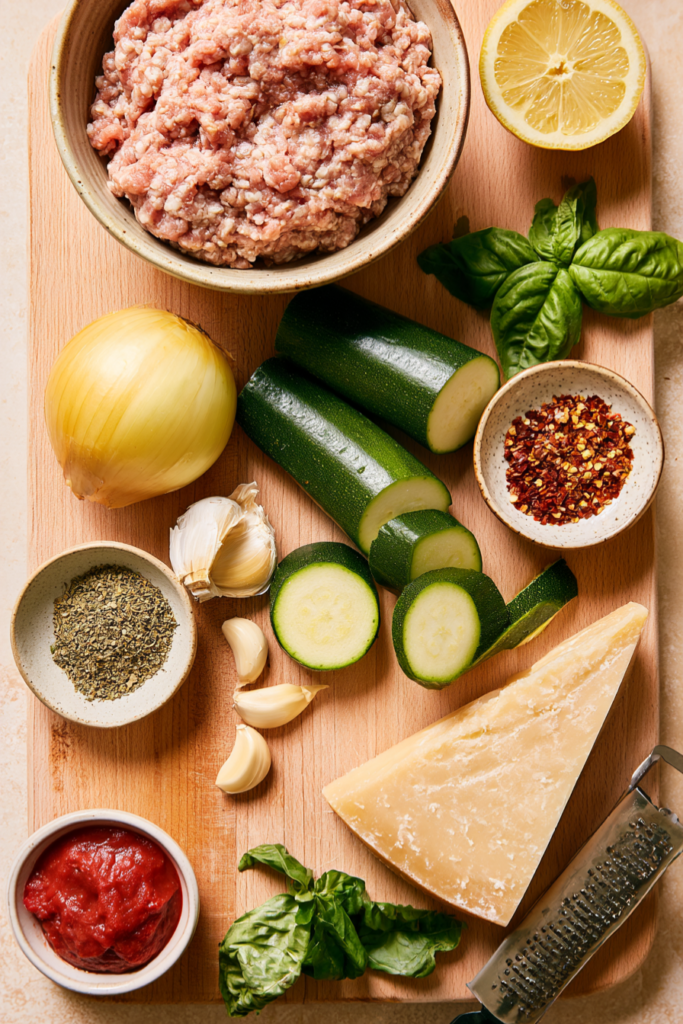 Ground Turkey Skillet With Zucchini-ingredients