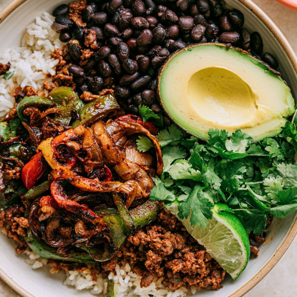 Ground beef Fajita Rice Bowl
