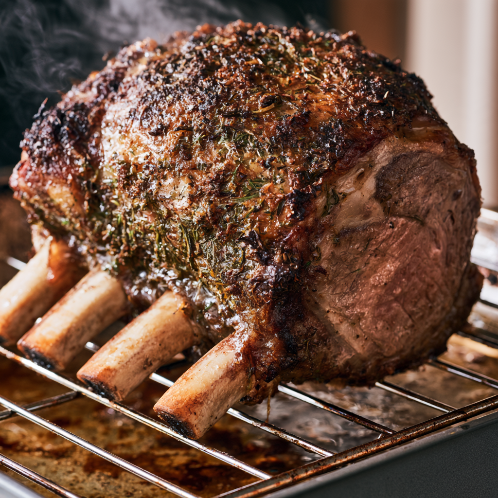 Herb Butter Prime Rib Roast-Out of the Oven