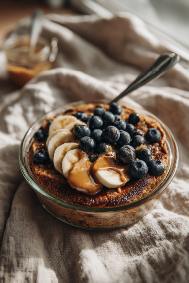 High-Protein Baked Pancake Bowl