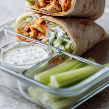 High Protein Buffalo Chicken Wrap Recipe-meal prep