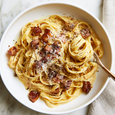 High-Protein Carbonara Pasta Recipe-plated