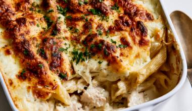 High Protein Chicken Alfredo Bake Recipe
