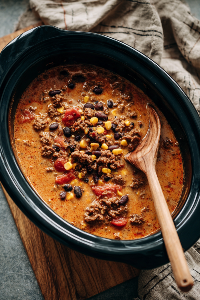 High-Protein Crockpot Taco Soup-slow cooker