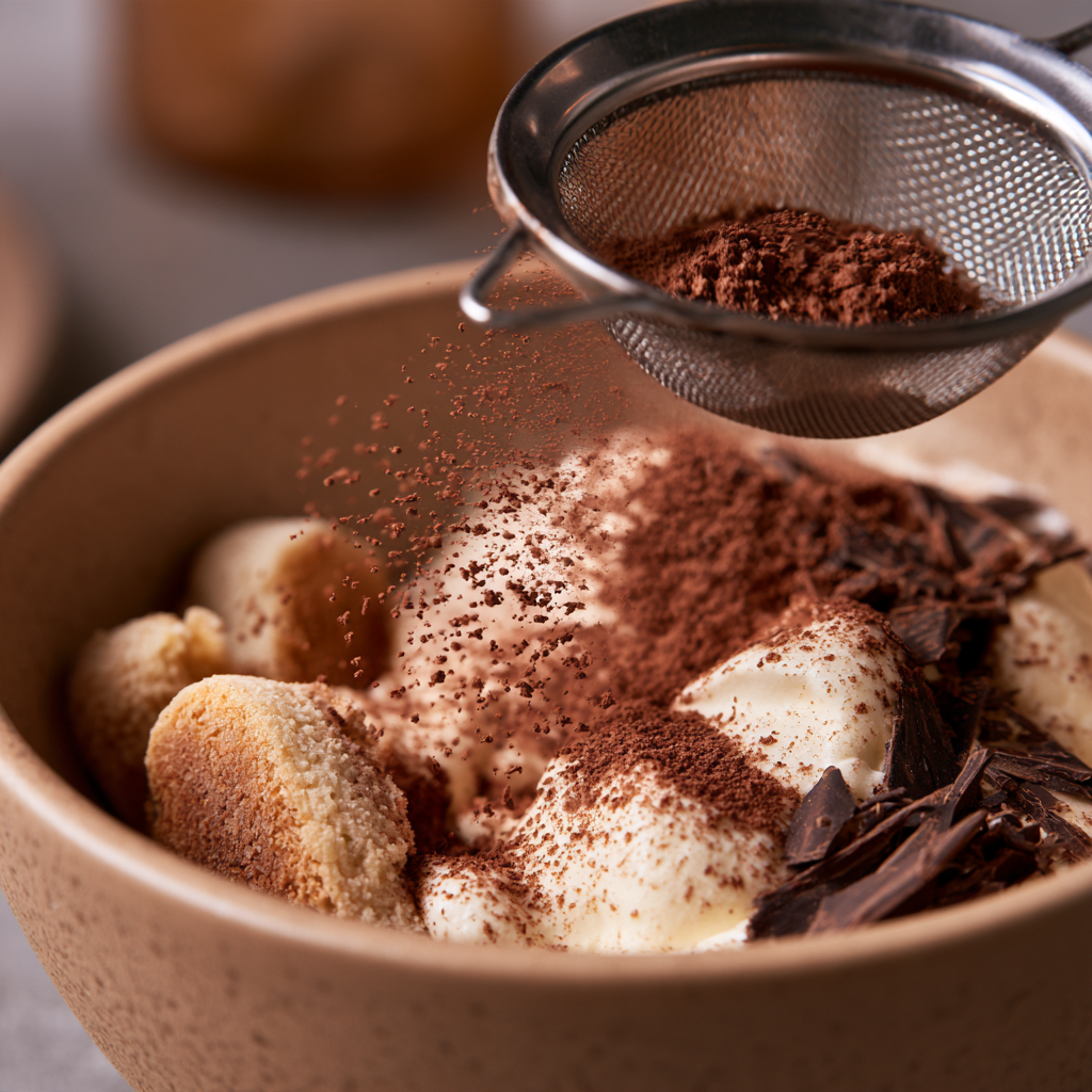 High-Protein Tiramisu Yogurt Bowl Recipe-Cocoa Powder