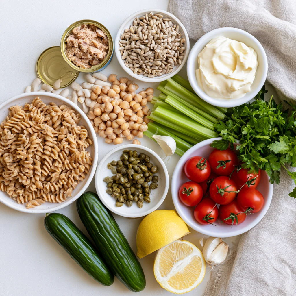 High-Protein Tuna Pasta Salad-Ingredients