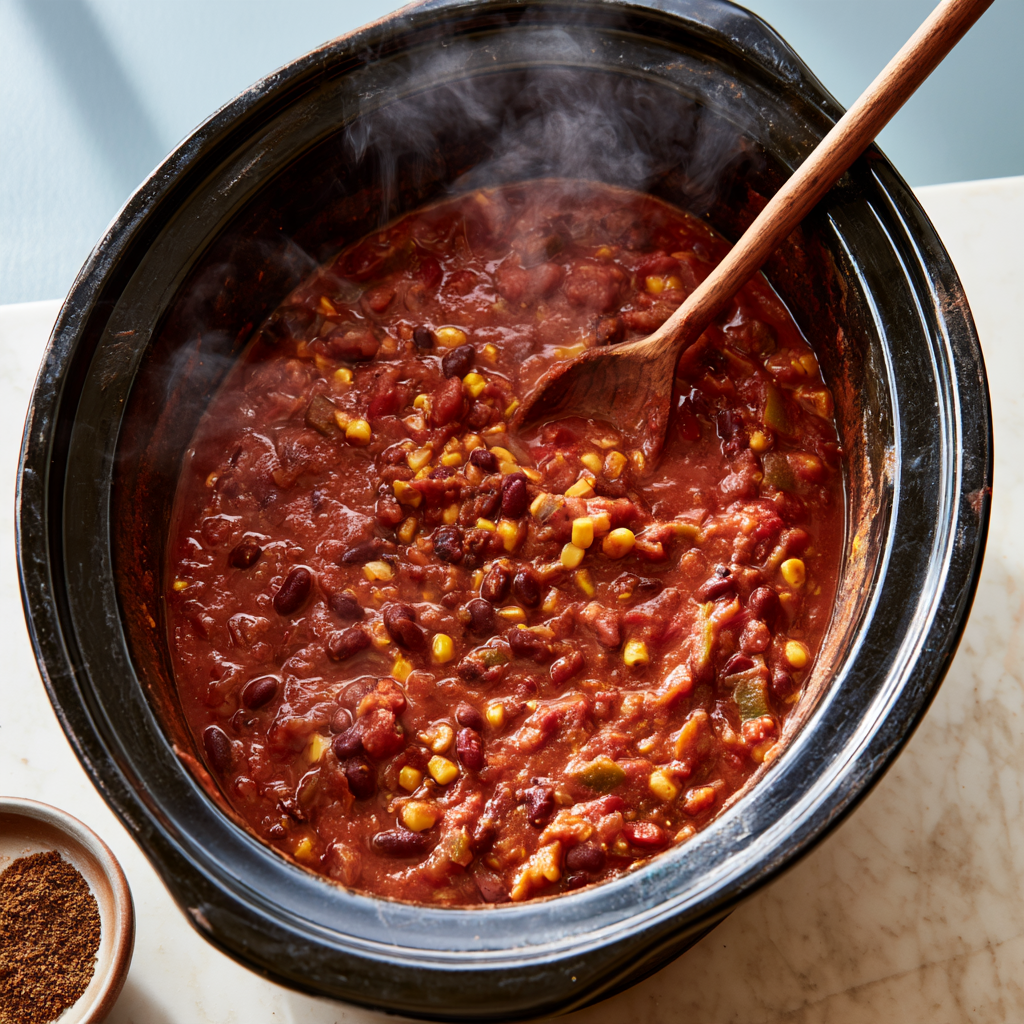 High-Protein Vegan Chili Crockpot Recipe-slow cooker