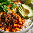 High protein Ground Beef Cottage Cheese Bowl