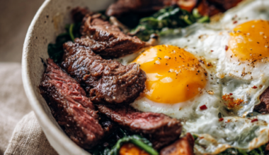 High protein Steak and Eggs Breakfast Bowl