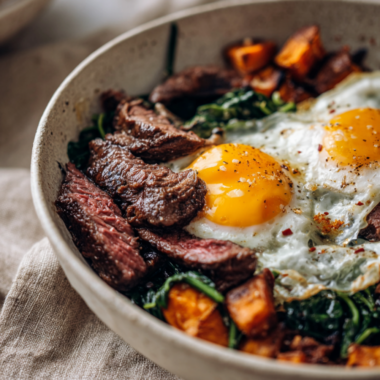 High protein Steak and Eggs Breakfast Bowl