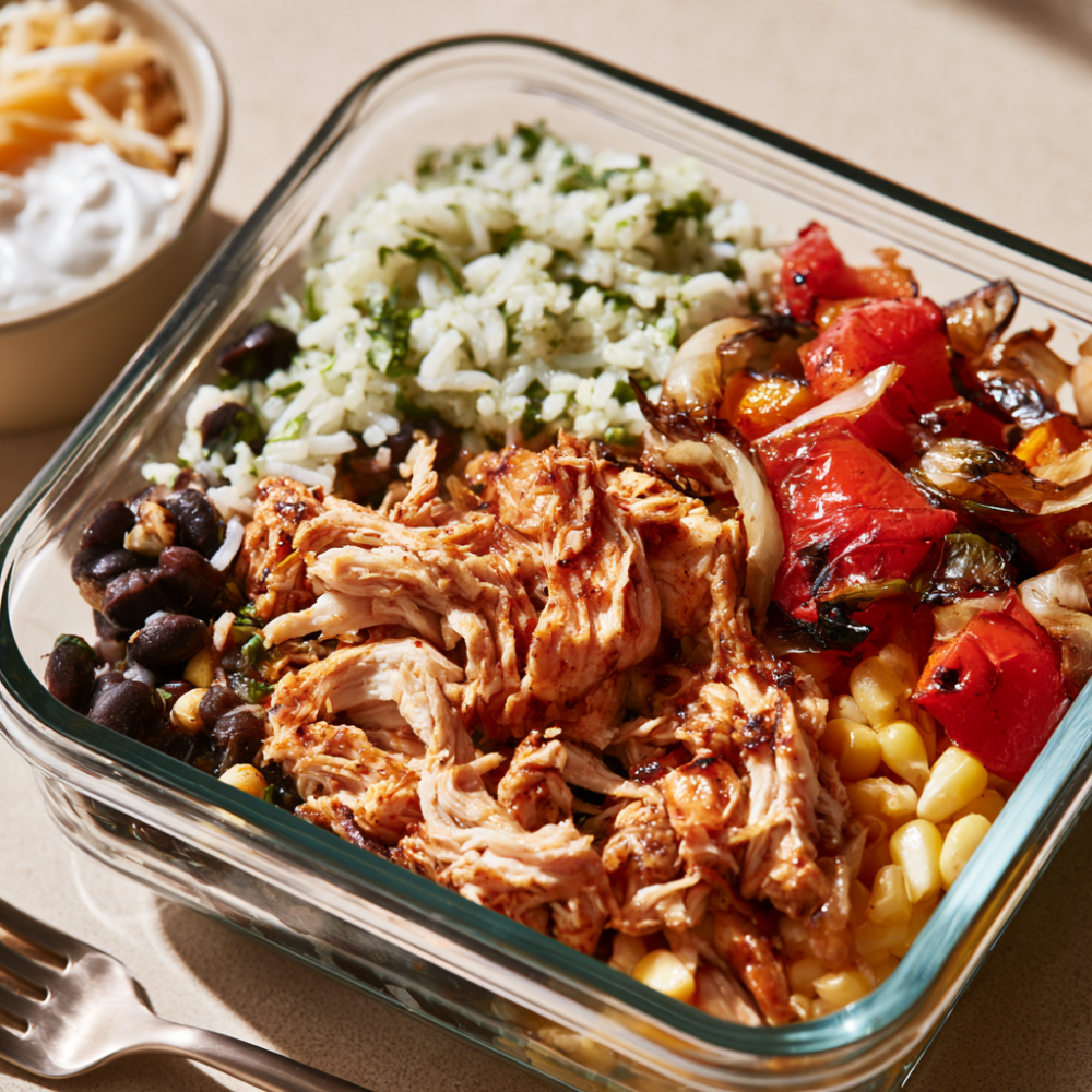 High protein crockpot burrito bowl - meal prep