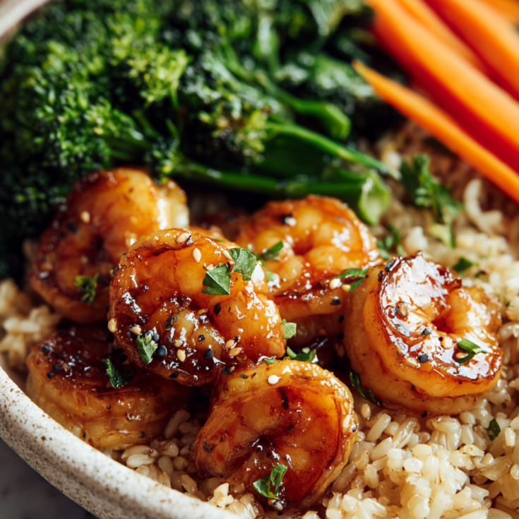 Honey Garlic Shrimp and Broccoli Recipe with multi-grain