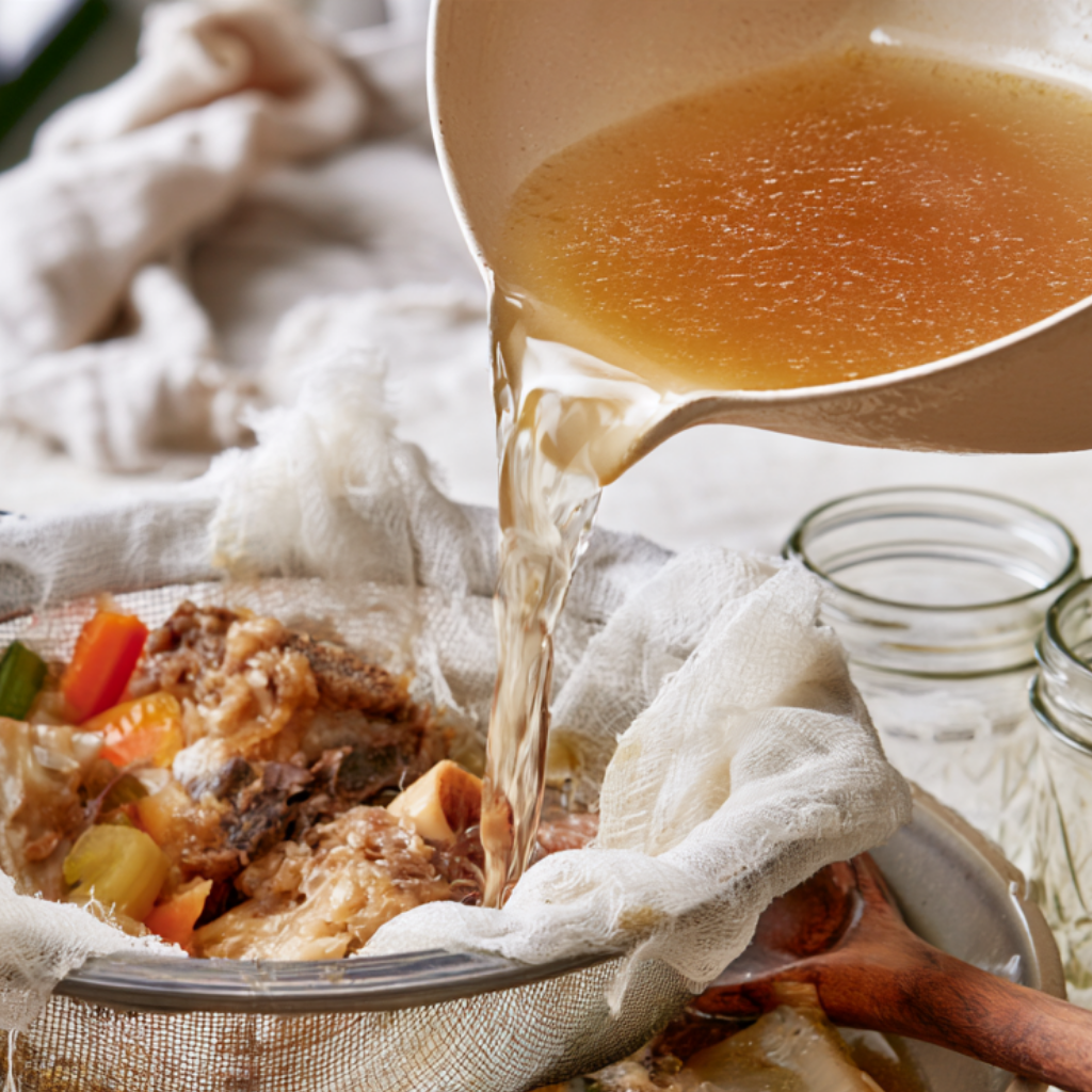 How to Make Bone Broth in a Crockpot-straining