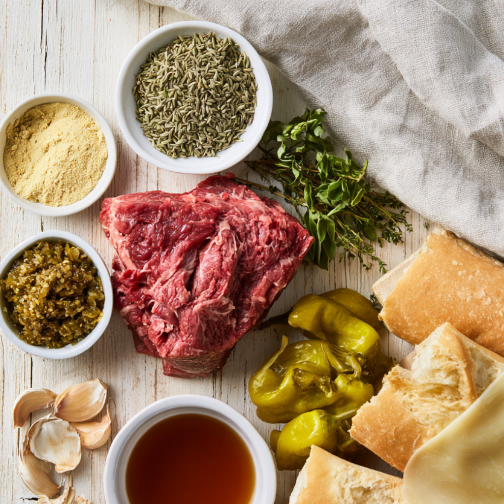 Italian Beef Crockpot-ingredients