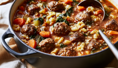 Italian Beef Meatball Soup-dutch oven