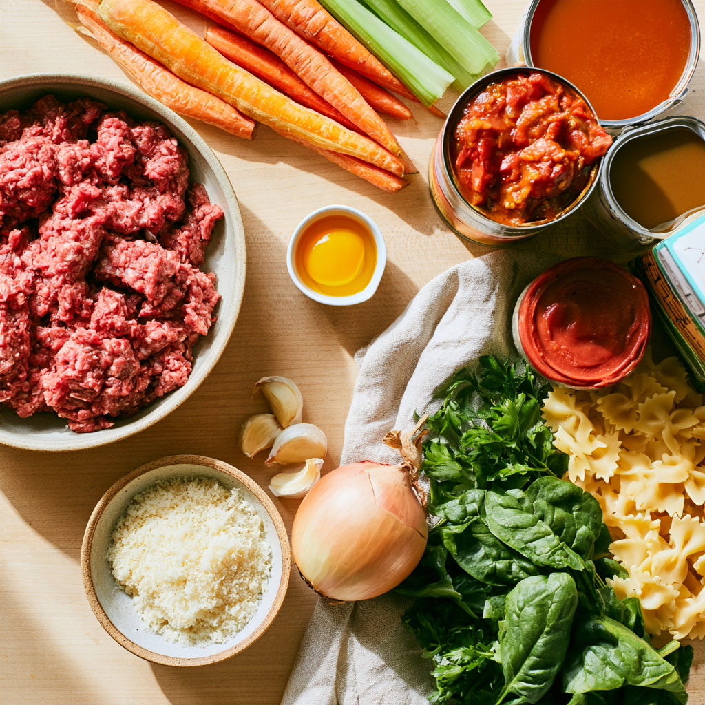 Italian Beef Meatball Soup-ingredients