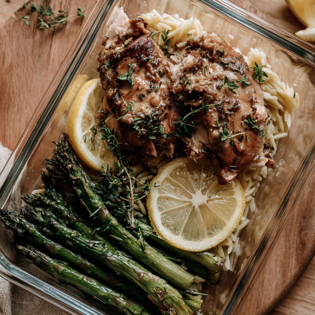 Lemon Herb Chicken Over Orzo Recipe