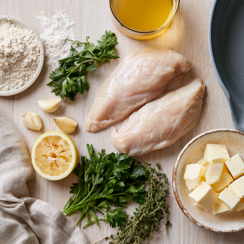 Lemon Herb Chicken — Pan-Seared Cutlets with Lemon Butter Sauce-ingredients