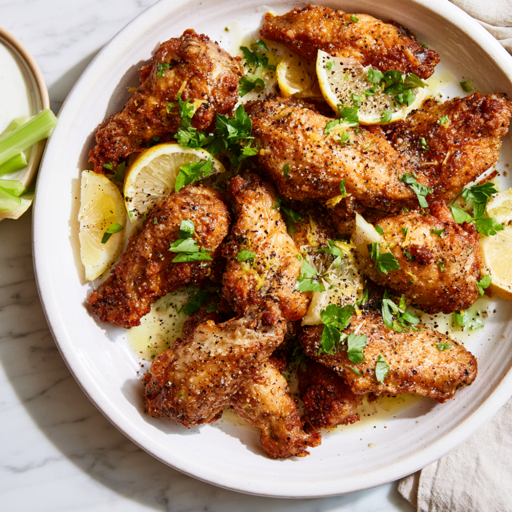 Lemon Pepper Chicken Wings Recipe-served