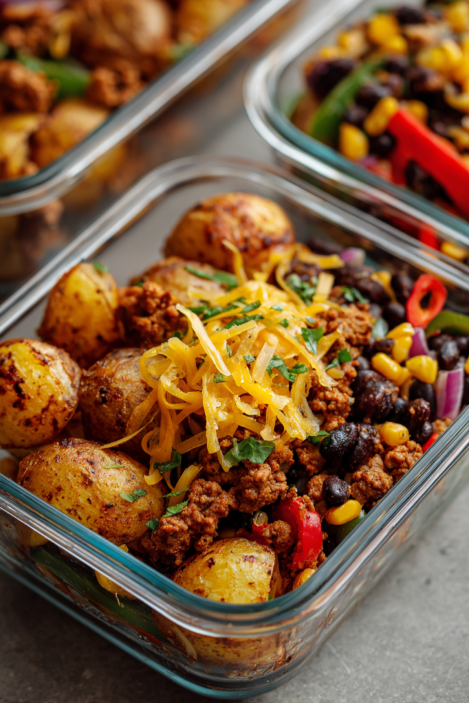 Loaded Potato Taco Bowl Meal Prep-meal prep