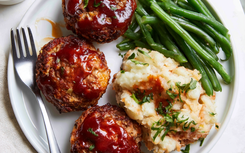 Meatloaf Muffins Recipe-with sides